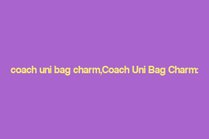 coach uni bag charm,Coach Uni Bag Charm: A Comprehensive Guide