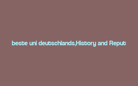 beste uni deutschlands,History and Reputation