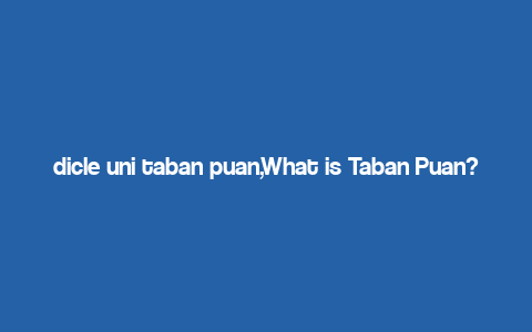 dicle uni taban puan,What is Taban Puan?