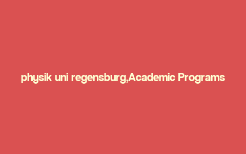 physik uni regensburg,Academic Programs