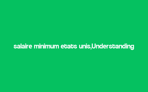 salaire minimum etats unis,Understanding the Minimum Wage in the United States