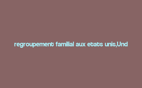 regroupement familial aux etats unis,Understanding Family Reunification in the United States