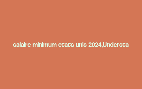 salaire minimum etats unis 2024,Understanding the Minimum Wage in the United States