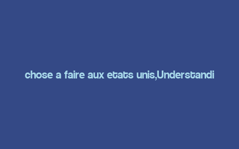 chose a faire aux etats unis,Understanding the United States